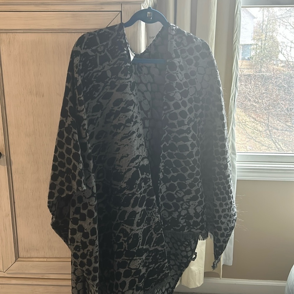 Grey poncho wrap